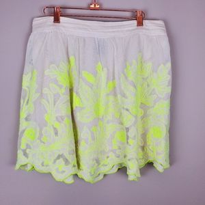 VanessaVirginia Anthropologie Neon Yellow Skirt